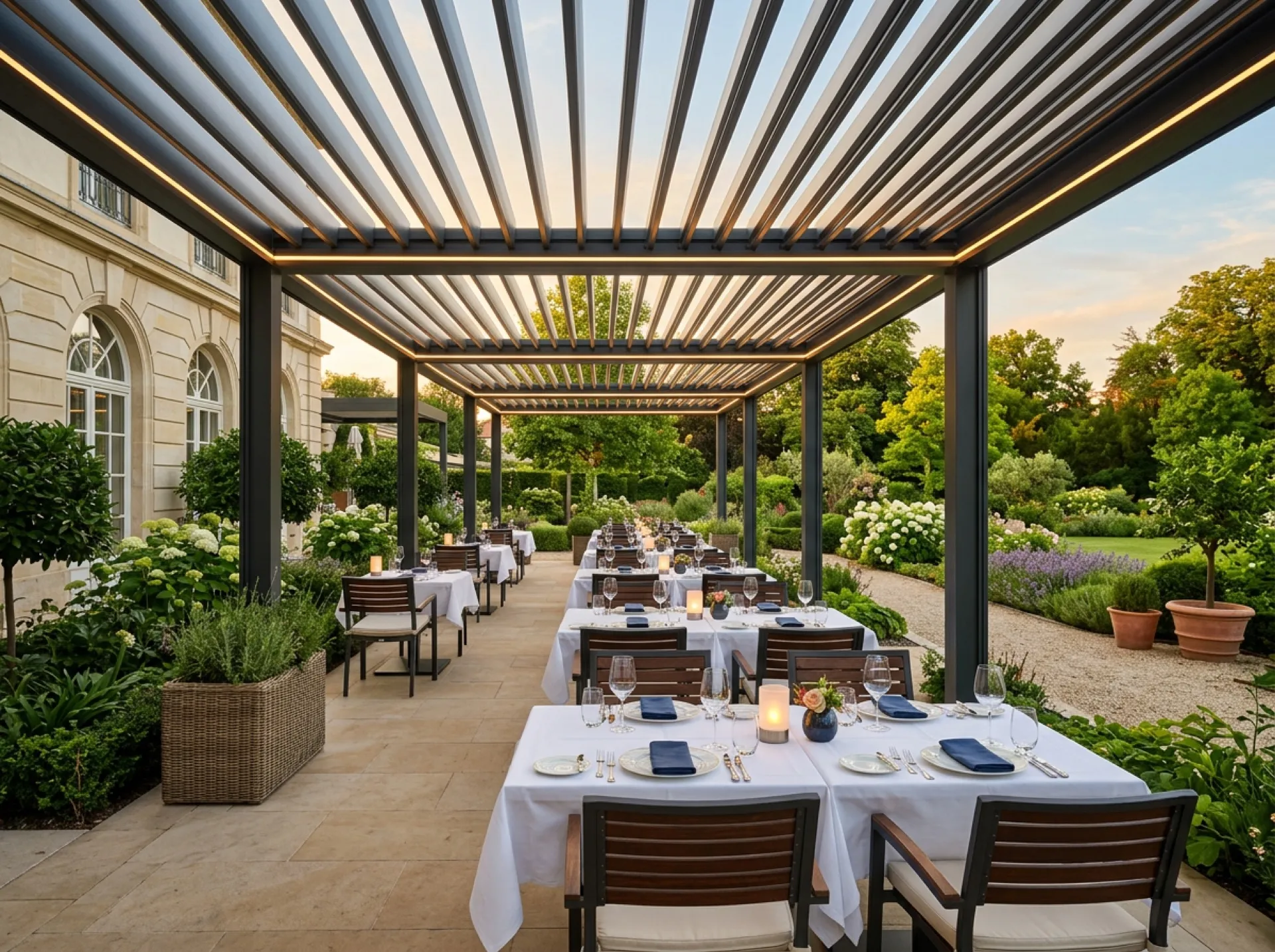 Pergole nad teraso hotelske restavracije